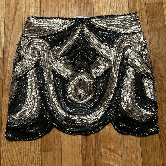 Endless Rose S black and silver sequin skirt S - Picture 1 of 3